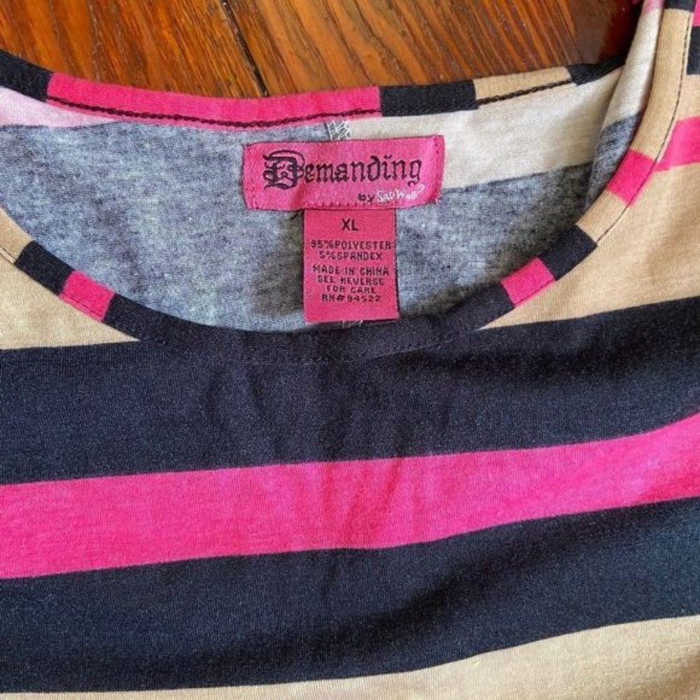NWT Demanding Pink & Black Dress W/ Pockets XL - Picture 3 of 8